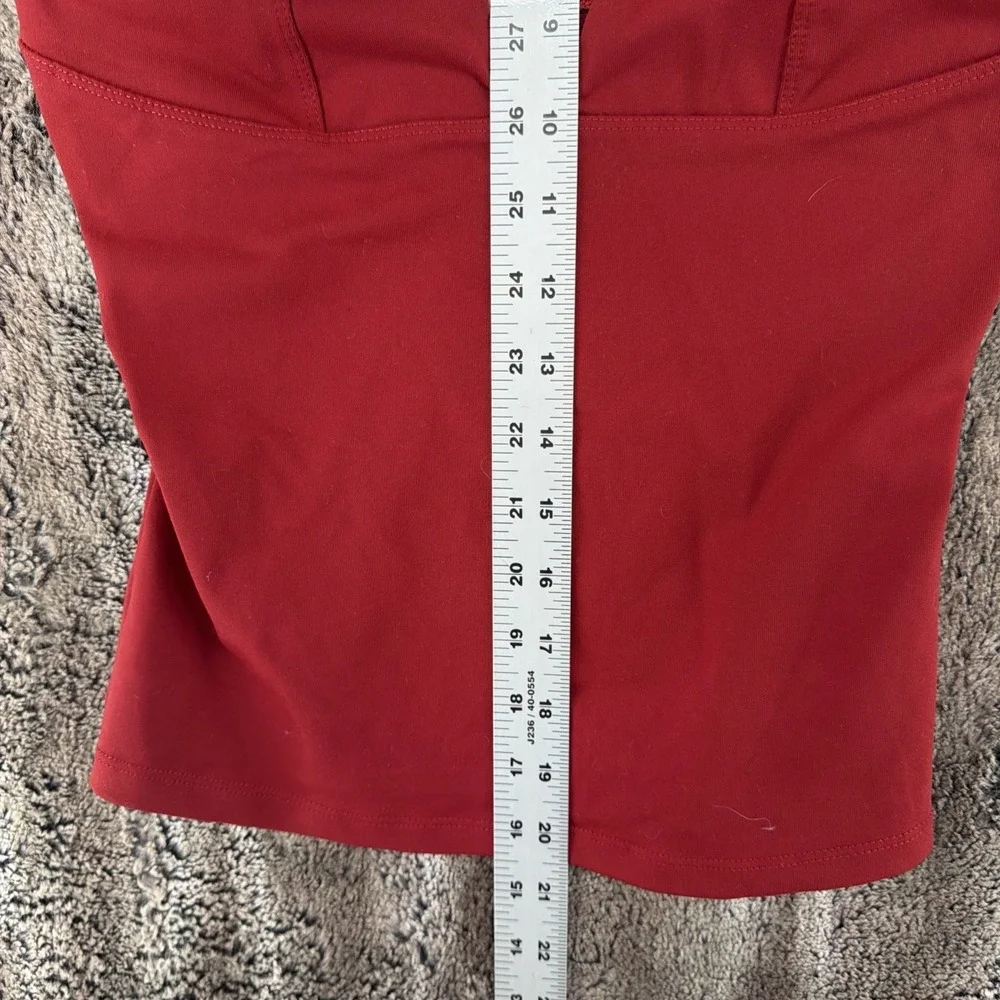 Intimately Free People Women's Red Berry Duo Corset Deep V-Neck Top Size Small